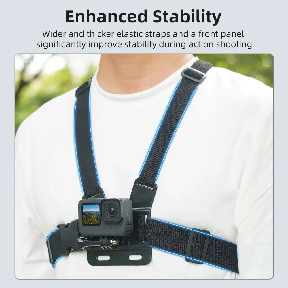 Flymile Chest Strap For GoPro 12 11 10 Sport Camera Adjustable Quick Release Vest Strap Shoulder Strap POV Photography Accessory