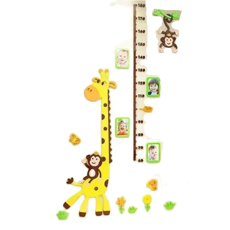 Cute Cartoon Children's Room Decoration Wall Stickers Baby Growth Height Measurement Stickers 3D Stereo Acrylic Wall Stickers