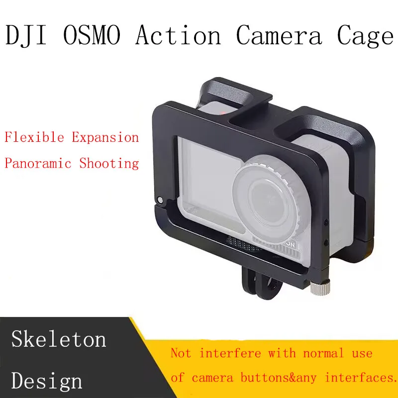 PyroGraphy OSMO Action Cage with Dual Cold Shoe Gopro Adapter 1/4