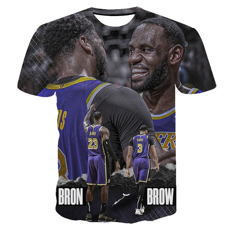 Summer NBA Stars 2024 nuova maglietta manica corta moda traspirante Casual adulto bambini Teen t-shirt Casual LeBron James 3d