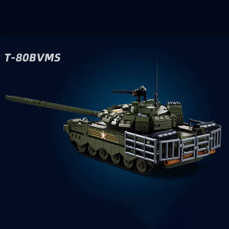 2023 New Soviet Army Flying Tank T-80 Building Blocks Russia Soldiers Armored Vehicle Bricks Kids Military Weapon Toys Set