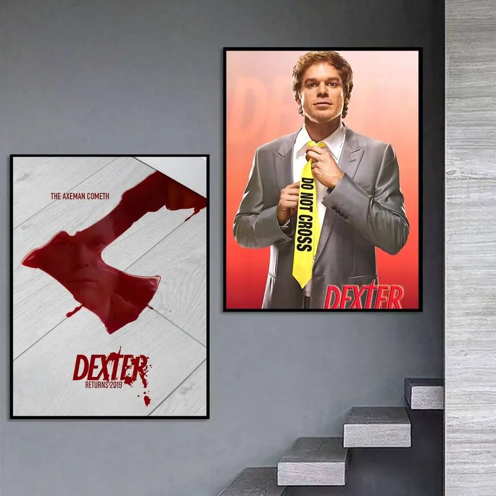 New Blood Film D-Dexter Morgan Poster Self-adhesive Art Waterproof Paper Sticker Coffee House Bar
