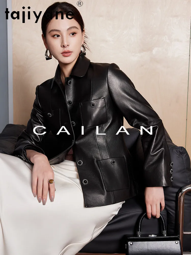 TAJIYANE Top-Layer Sheepskin Coat Short Genuine Leather Jacket Woman Slim Fit Coat 2026 Spring Women Clothes дубленка женская