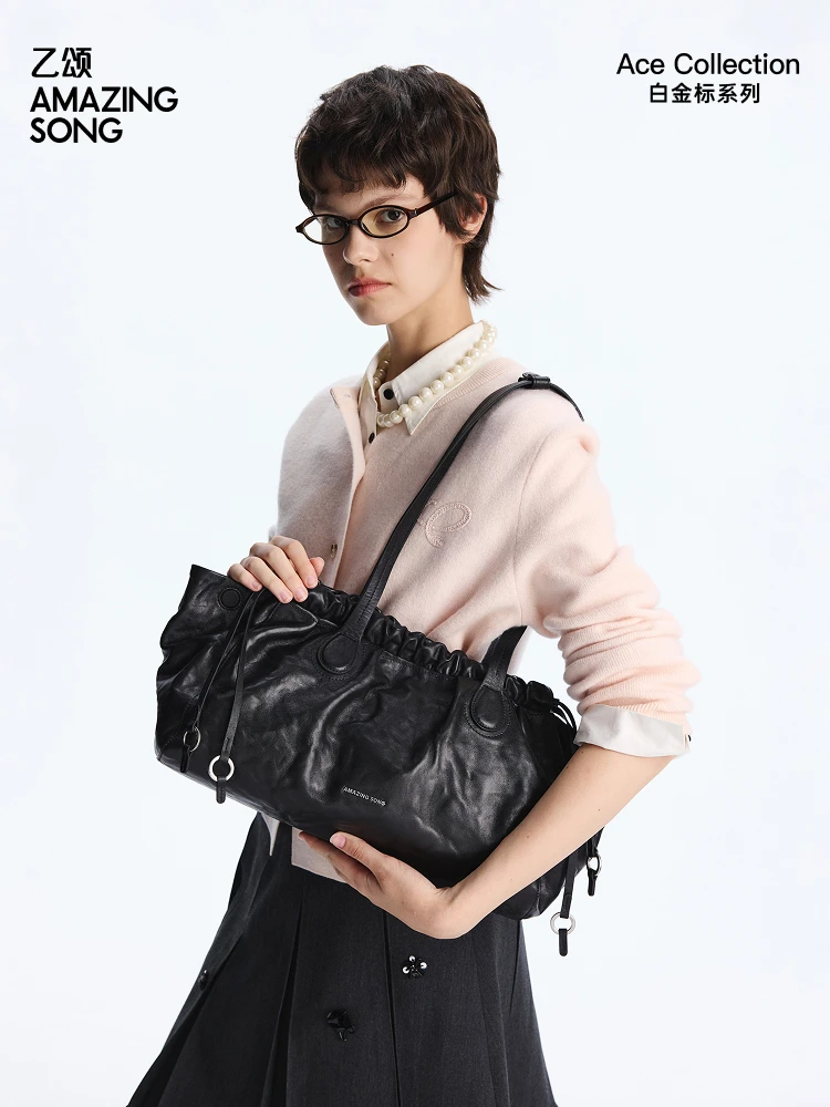 

Amazing Song Cloud Hobo Bag Shoulder Bag Large 2025 New Water-dyed Vegetable-tanned Top-Grain Cowhide