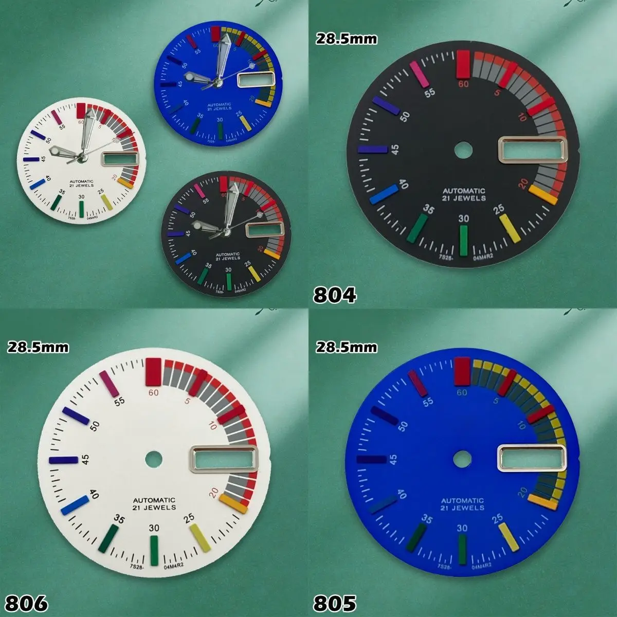 28.5mm Color nail S Dial Suitable For NH36 Movement No Luminous High Quality Watch Modification Accessories Repair