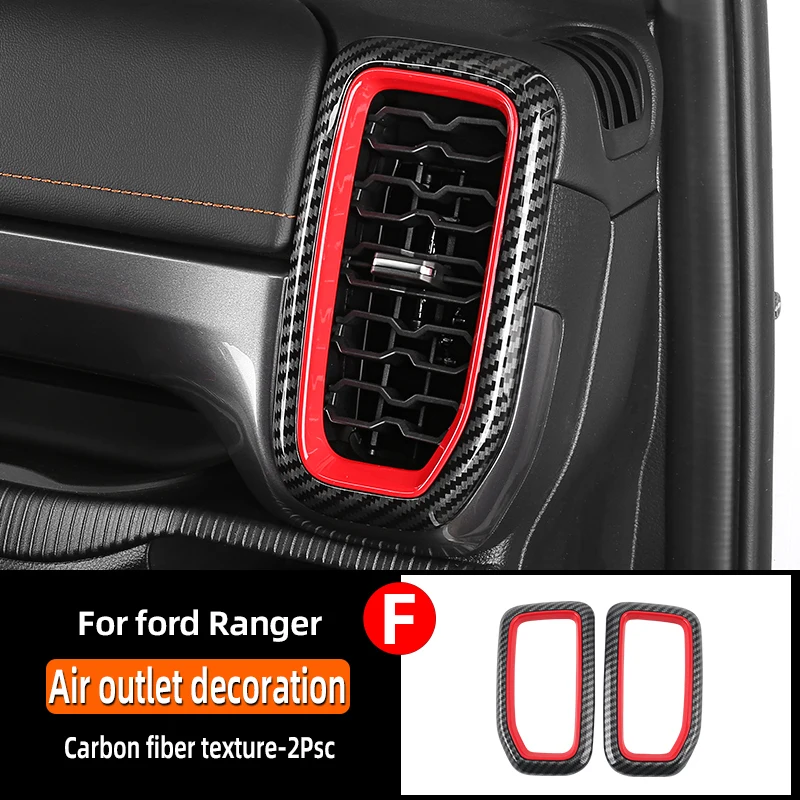 RHD For Ford Ranger T9 2023 2024 interior accessories front rear air vent Window Switch Panel Cover Gear Shift Button Sticker