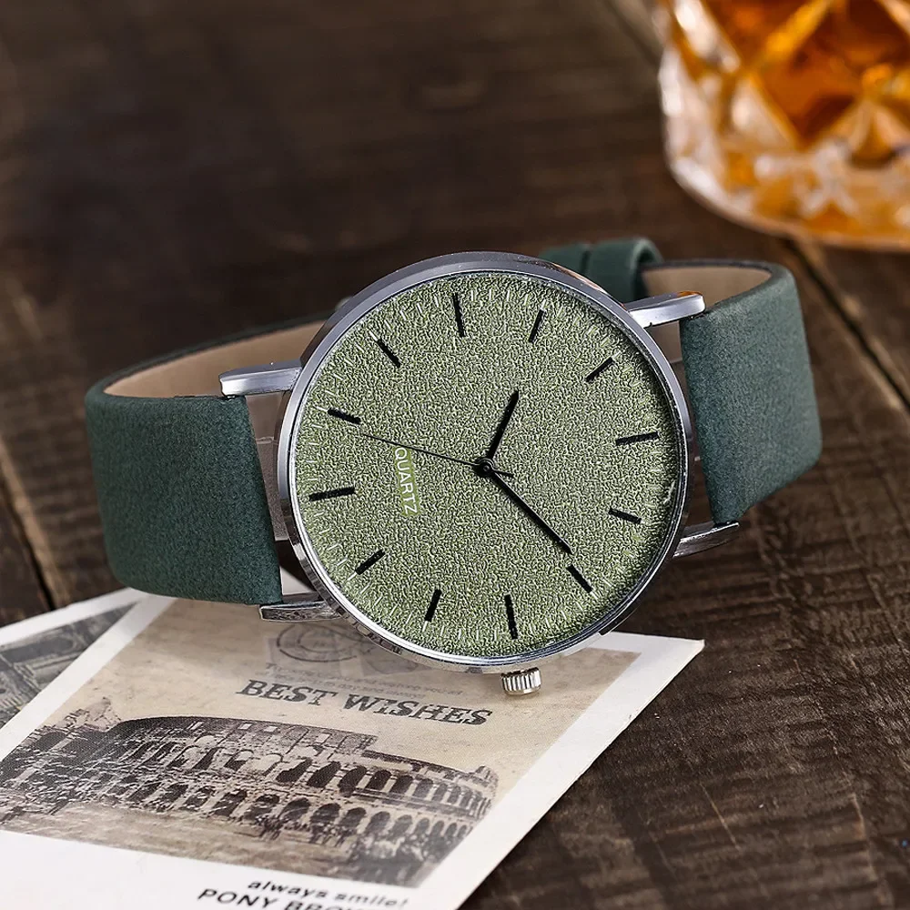 Montre-bracelet à quartz conviviale rée pour homme, échelle sans mot simple, tempérament décontracté, ceinture de montre, mode