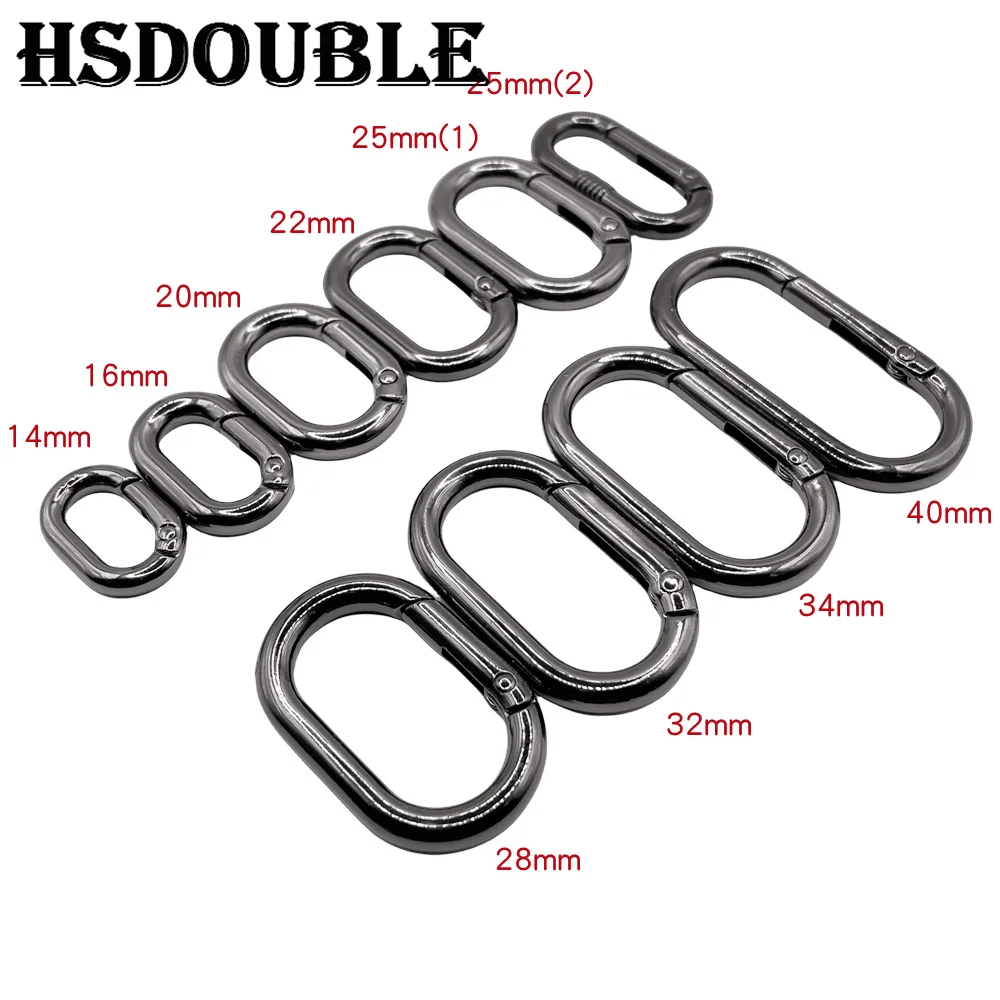 5X Oval Spring O Ring Openable Leather Bag Handbag Strap Buckle Connect Keyring Pendant Key Dog Chain Snap Clasp Clip Carabiner