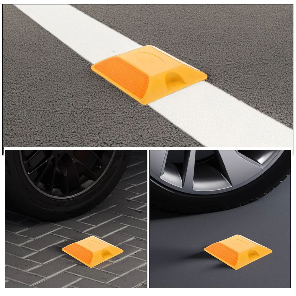 2Pcs Traffic Road Studs Reflective Pavement Markers for Street Safety High Visibility Night Driving Reflectors Reusable Plastic