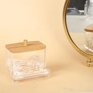 Small cotton cotton swab dispenser, plastic ear rod, cotton swab, square storage container, decorative bathroom bench 9 Main Sales Cotet Port - №6