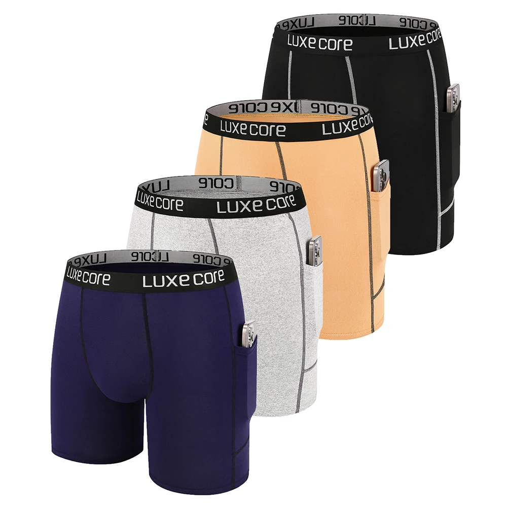 AliExpress NONE 5-Piece Men's Long Pocket Underwear, Comfortable, Sporty Breathable Cycling Pants, Men's Daily Casual Underwear