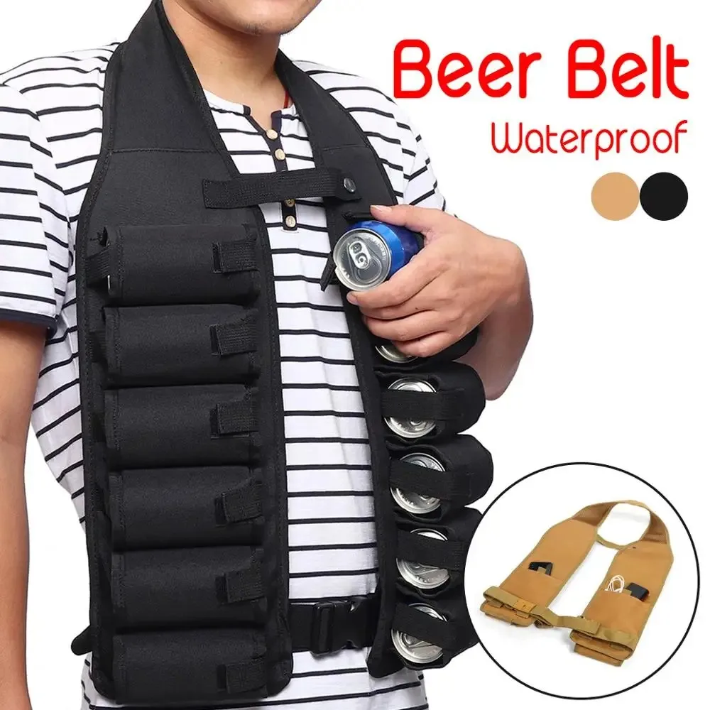 12 Pack Waist Can Holder Belt Vest Tactical Shoulder Carry Bag Beverage Bag Cycling Hiking Camping Christmas Beer Vest