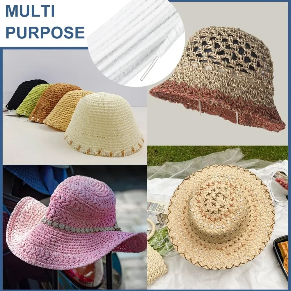 White Cotton Covered Millinery Wire, Cotton Covered Floral Wire with Metal Wire Inside, for Sewing Supplies Brim Making