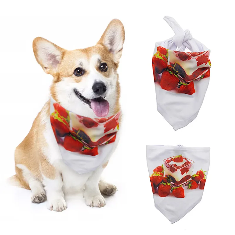 Imagem -02 - Sublimação em Branco Cão Bandana Triângulo Cachecol Faça Você Mesmo Impressão de Impressão de Calor Pet Cão Lavável Neckerchief Bandana Atacado 10 Peças