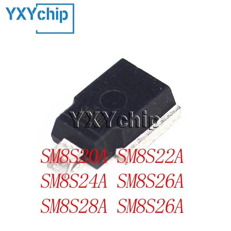 5pcs Sm8s20a Sm8s22a Sm8s24a Sm8s26a Sm8s28a Sm8s26ahe3_a/i Tvs Transient Suppression Stabilivolt Diode Do-218ab