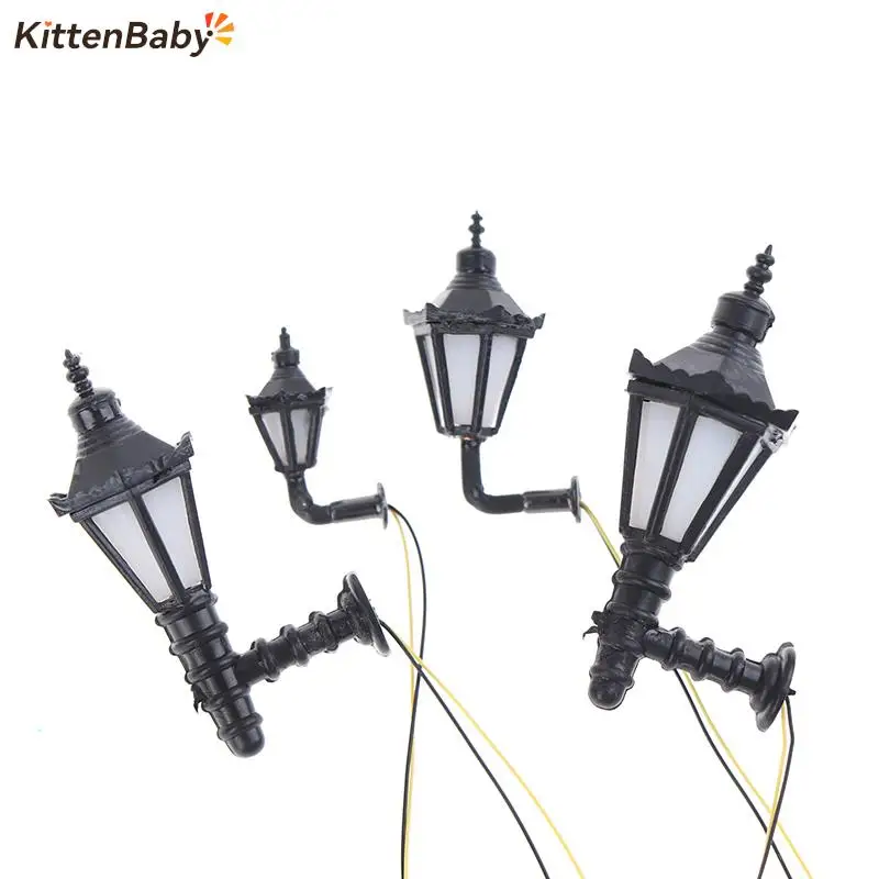 Dollhouse Miniature Wall Lamp LED Simulation Mini Street Light Toy Furniture For Dolls Children House Play For Scale Model