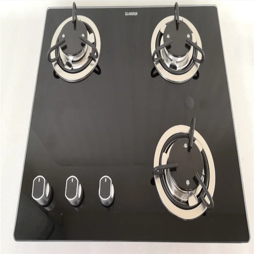 

3 Burner LPG Gas Stove Hob Tempered Glass 505*410*70mm Boat Caravan RV GR-B007