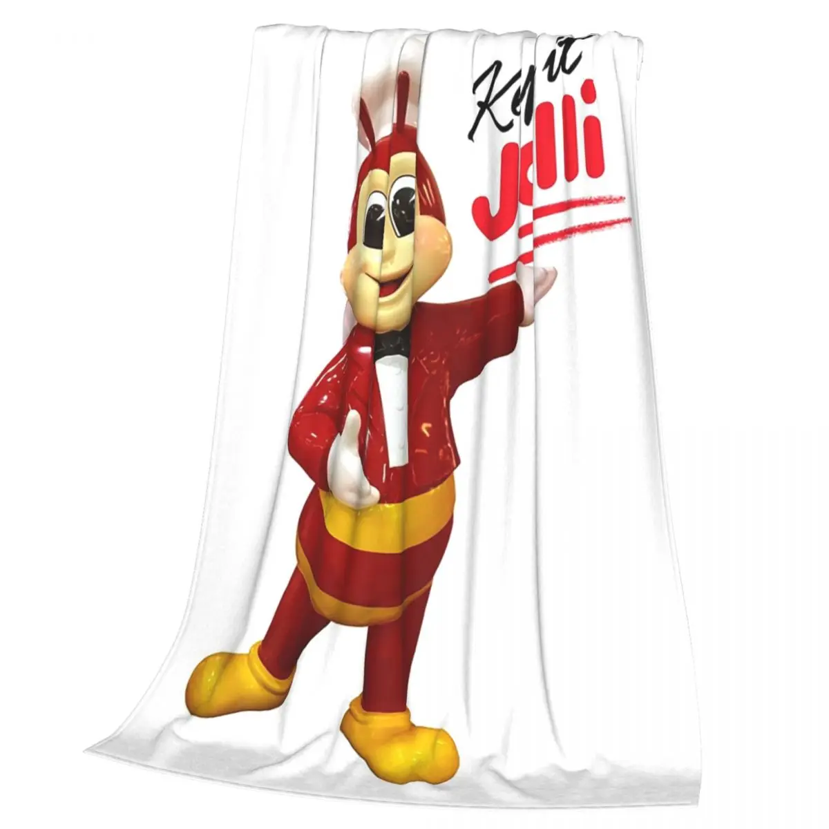 Jollibee Burger Restaurant Mascot Blanket Soft Warm Flannel Throw Blanket Bedding for Bed Living room Picnic Travel Home Couch