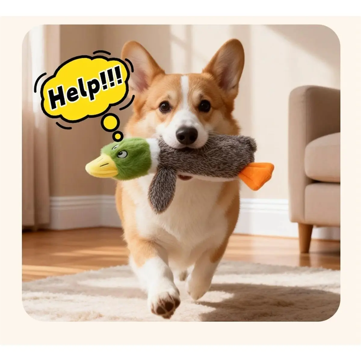 Squeaky Dog Toys with Soft Fabric for Small, Medium and Large Pets Interactive Toy for Indoor Play