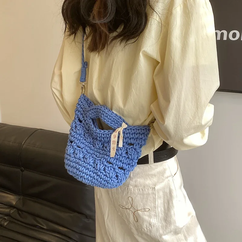 Hot Selling Women\'s Bags in 2024  Fashionable and Minimalist Handbags High-quality Knitted Crossbody Bags Spring and Summer 가방