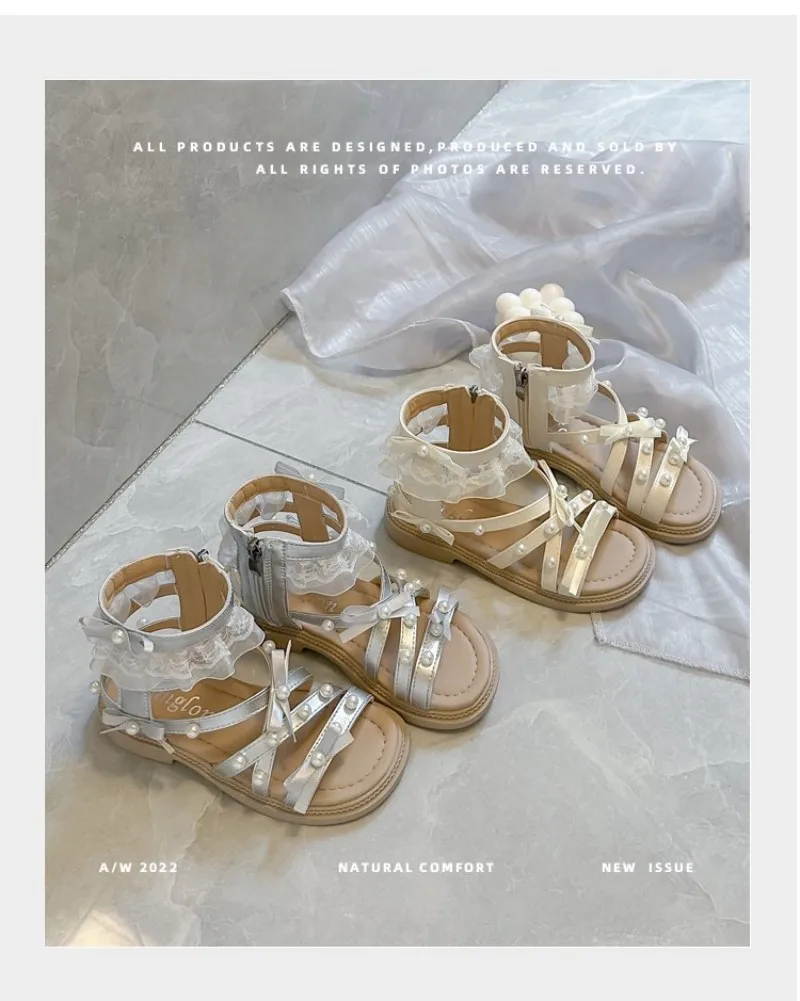 2026 Summer Kids Fashion Princess Sandals - Roman Sandals - Side Zipper - Multi-functional Leisure Beach Resort Sandals