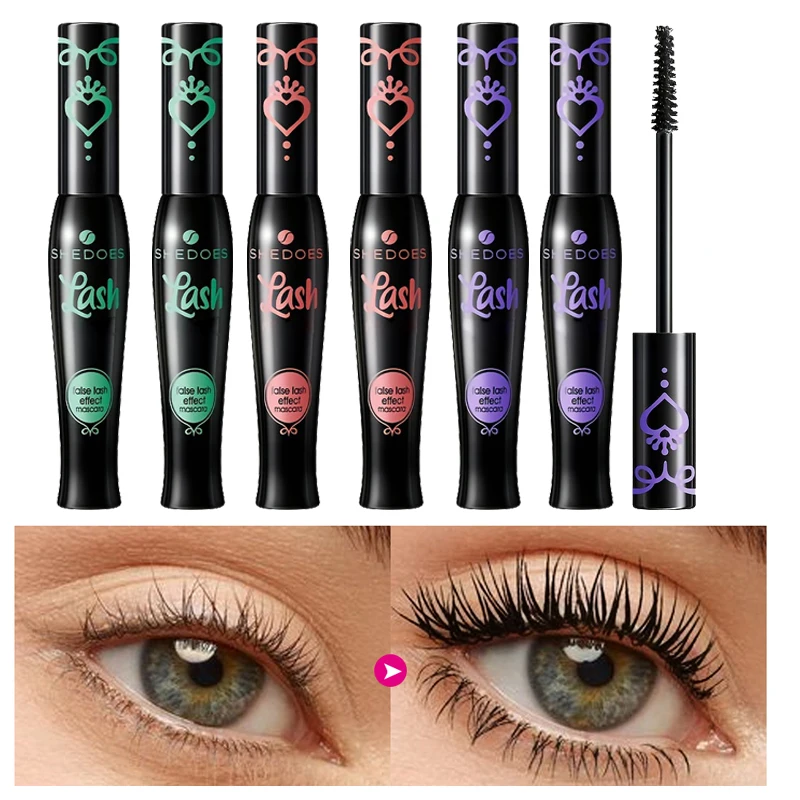6 pièces yeux imperméables à Long terme noir-bouclés et épais, effet de maquillage naturel, adapté au maquillage d'halloween/avec squalane végétal