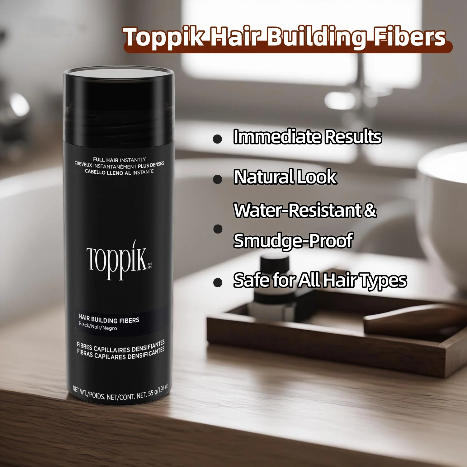 

Hair Building Fibers with Premium Keratin Fibers Conceals Hair Thinning and Hair Loss for Fuller Looking Hair that Gives
