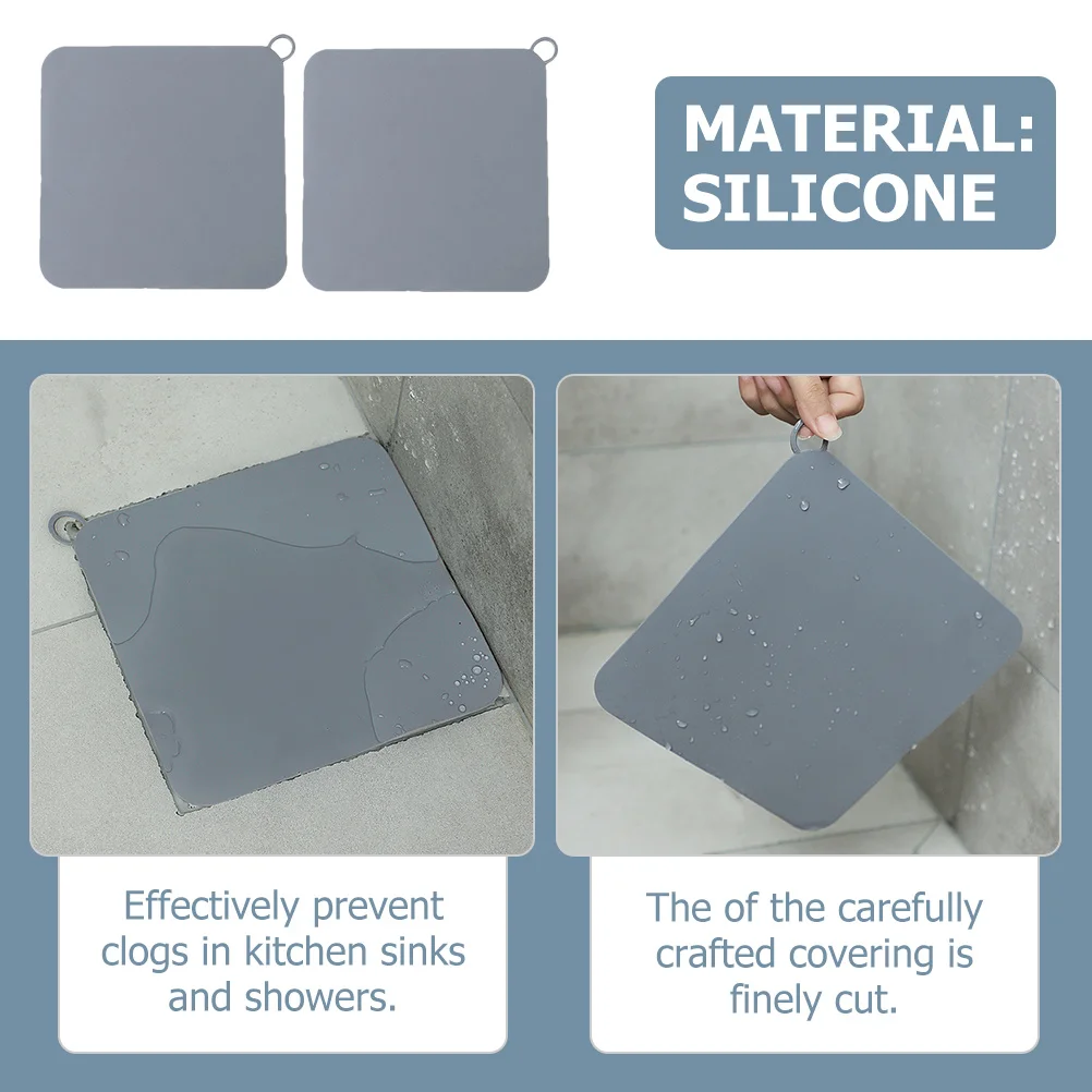 2 قطعة أغطية لبالوعة الأرضية من السيليكون للمطبخ بالوعة الحمام المجاري تغطي استنزاف قبعات المرحاض غطاء تصفية الخارج