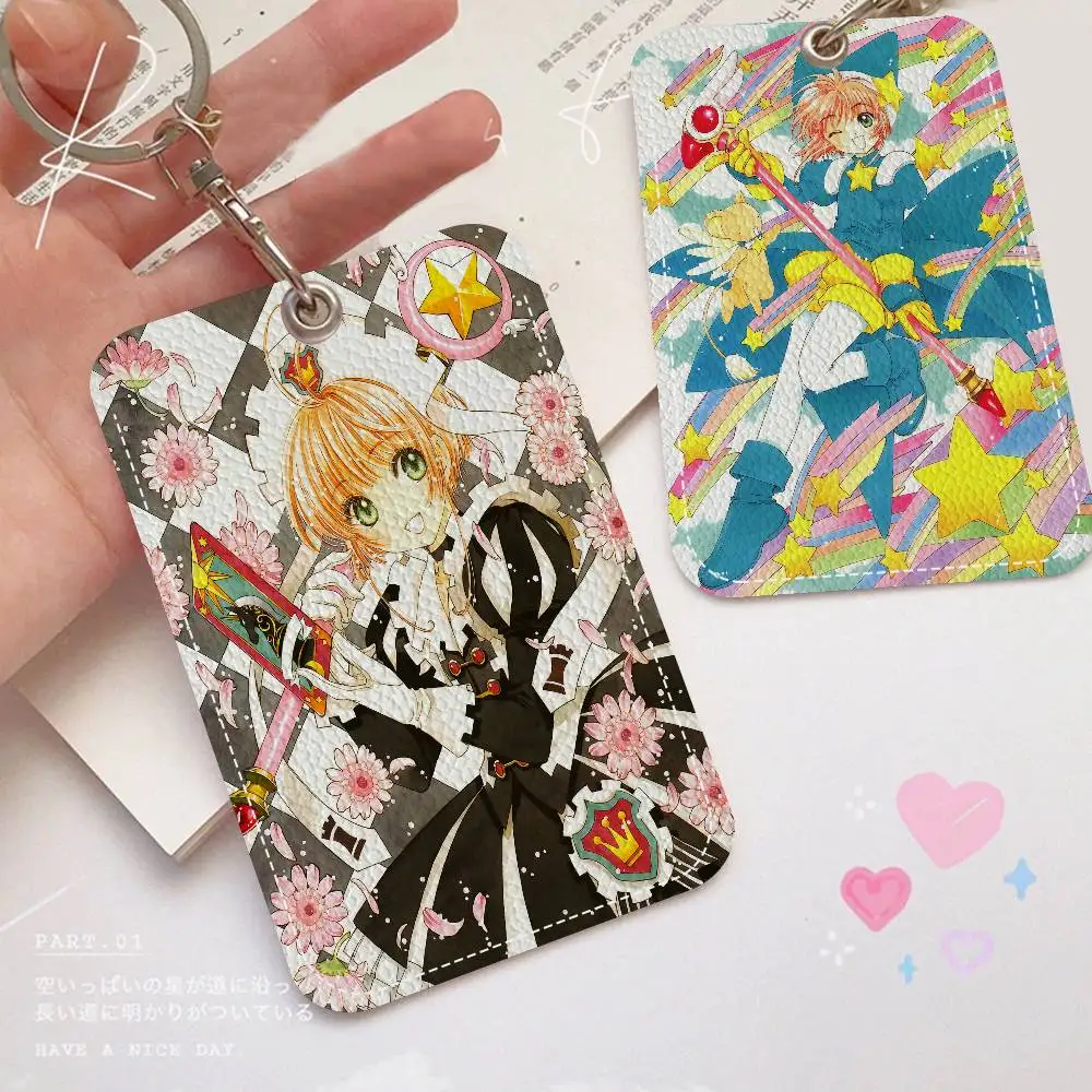 

Персонализированный держатель для карт в стиле аниме Cardcaptor Sakura, подходит для банковских карт, проездных на метро и автобус, кошельков для карт, бейджей, брелоков.
