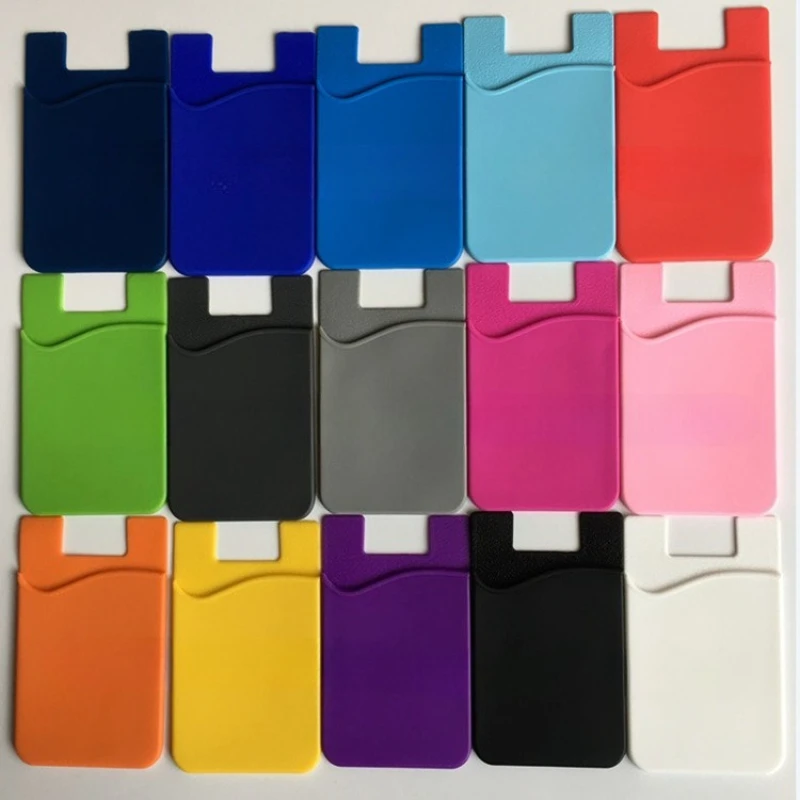 Portable Women Men Phone Card Holder Wallet Bus Card Business Credit ID Card Holder Case Pocket on 3M Adhesive Fashion Sticker