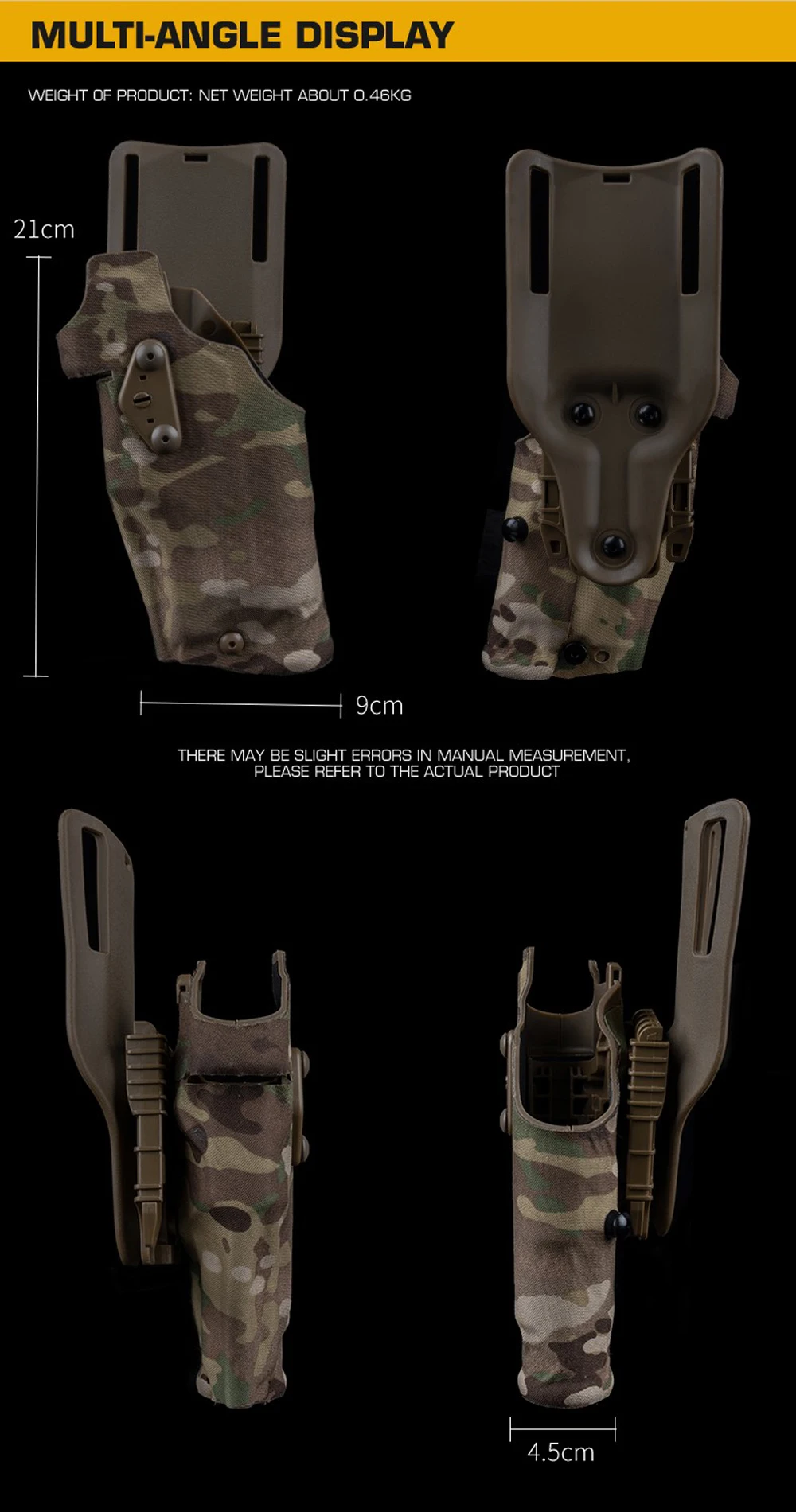 6354DO Taktisches Holster für Glock 17 mit X300/X300U Surefir Ultra Taschenlampe Jagd Airsoft Universalholster Rechts-/Linkshänder – Detail 35