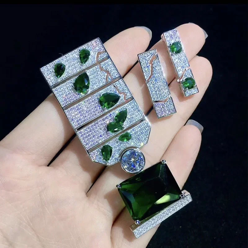 1 Pcs 25x70mm White Gold Plated Cubic Zirconia Micro Pave Connector Necklace Bracelet Pendant Jewelry DIY Findings