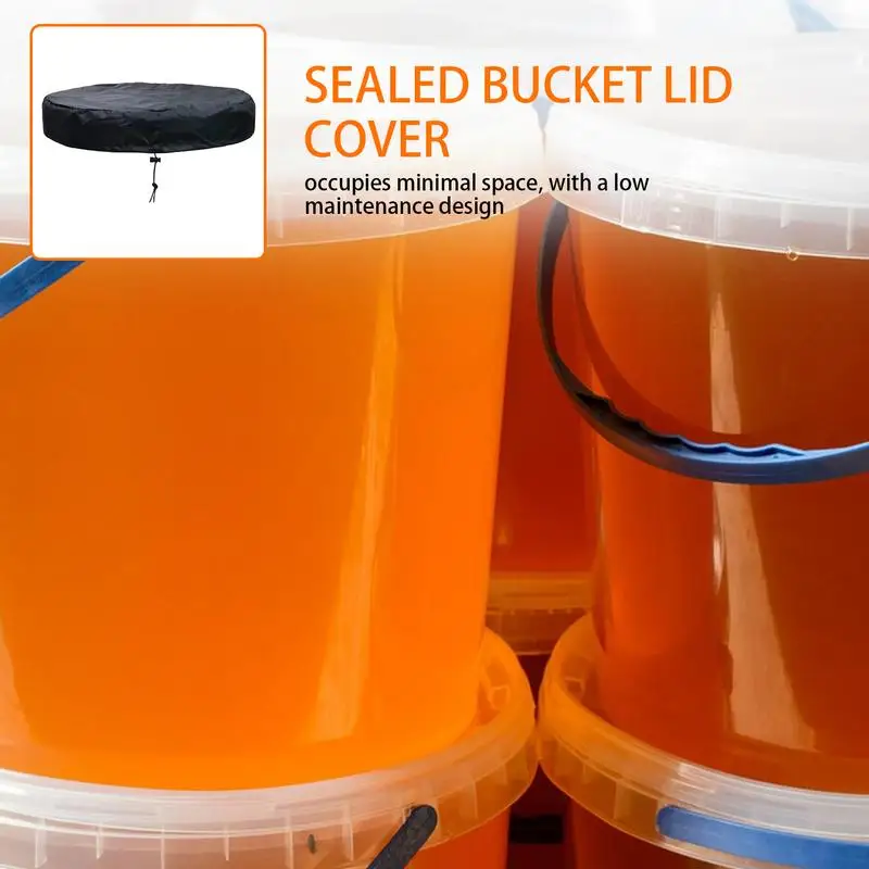 Gallon Drum Lid Cover Water Barrel Lid Cover With Adjustable Tension Cord All-Weather Protection Barrel Accessories For Outdoor