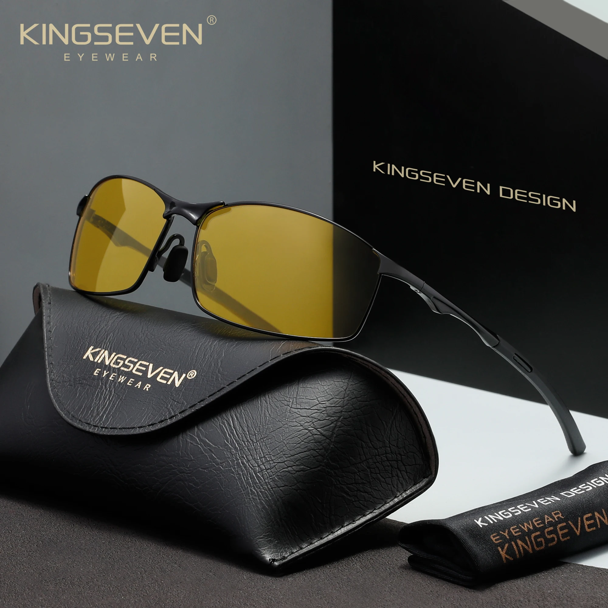 KINGSEVEN Fashion zonnebril Luxe Retro Heren Dames UV400 Gepolariseerde fietsbril Outdoor Causale Sport Rijden Vissen Brillen