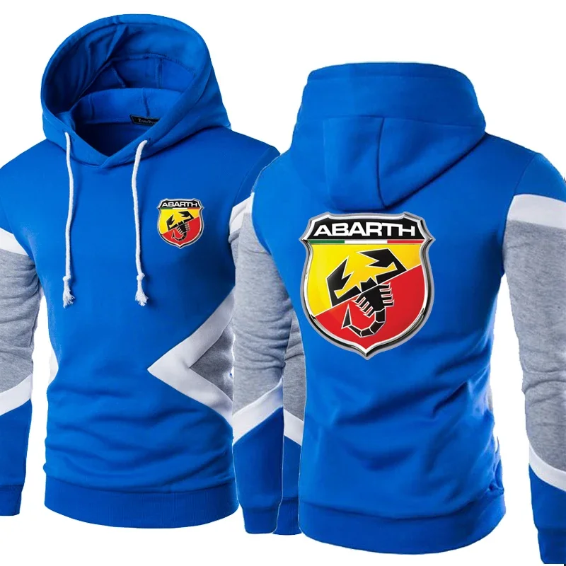 New Fashion Spring Autumn Abarth Hoodies Patchwork Men Pullover Sweatshirts Casual Long Sleeve Cotton Hoody