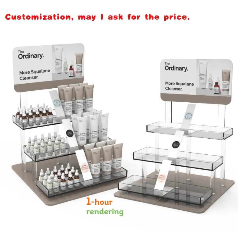 

Custom.Bevis Индивидуальный дисплей товаров по уходу за кожей Акриловый косметический дисплей Дисплей продукта по уходу за кожей Стойка для косметического магазина