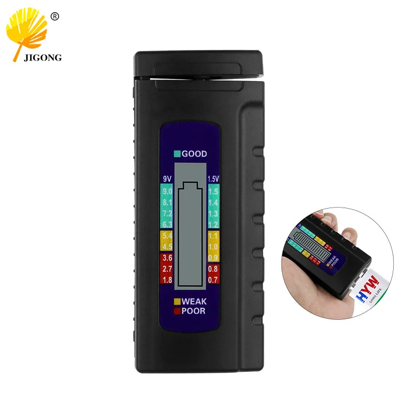 Battery tester No. 5, No. 7 1.5v button battery 9V voltage measurement, digital display dry