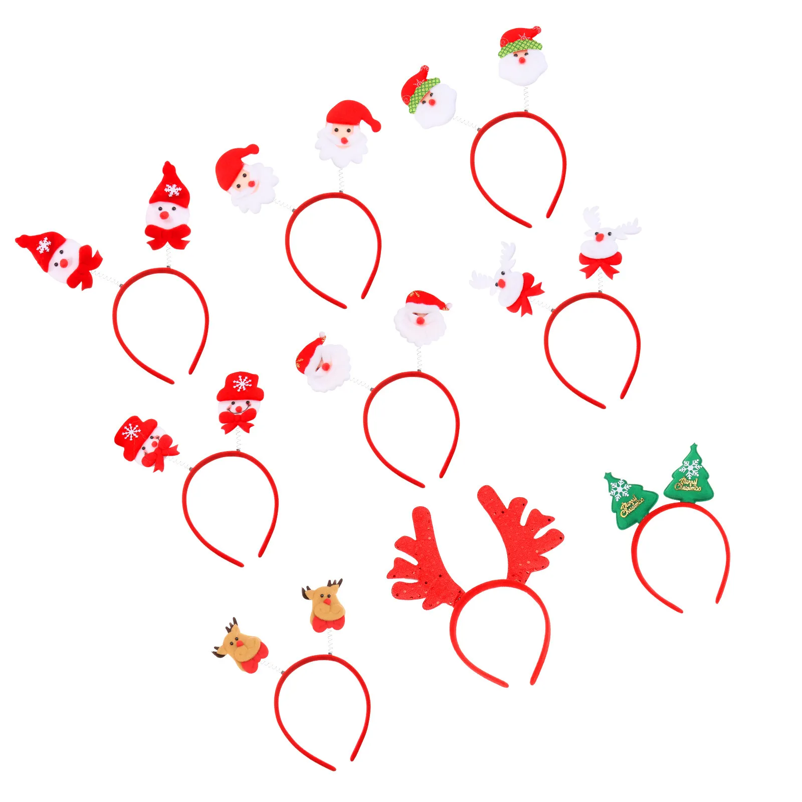 

9Pcs Christmas Hair Hoop Festive Headwear Party Supplies Decoration Ideal for Family Gathering Fun Surprise Gift