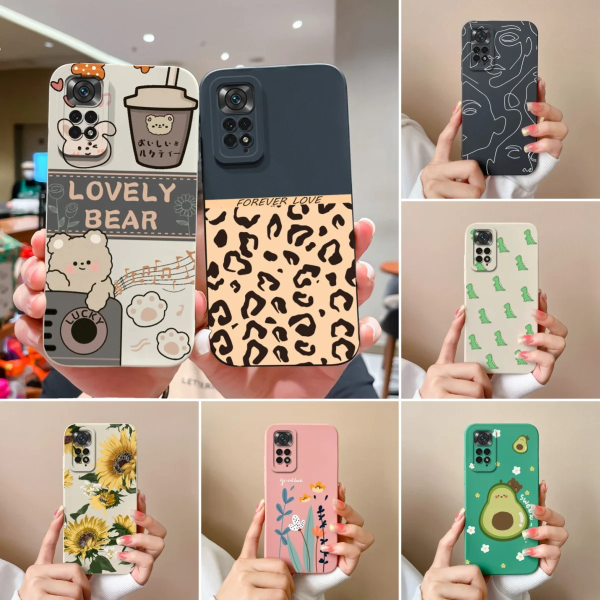 Cases For Redmi Note 11 Pro Plus Bear Soft Liquid Silicone Full Protection Anti Choc Back Cover For Xiaomi Redmi Note11 11Pro