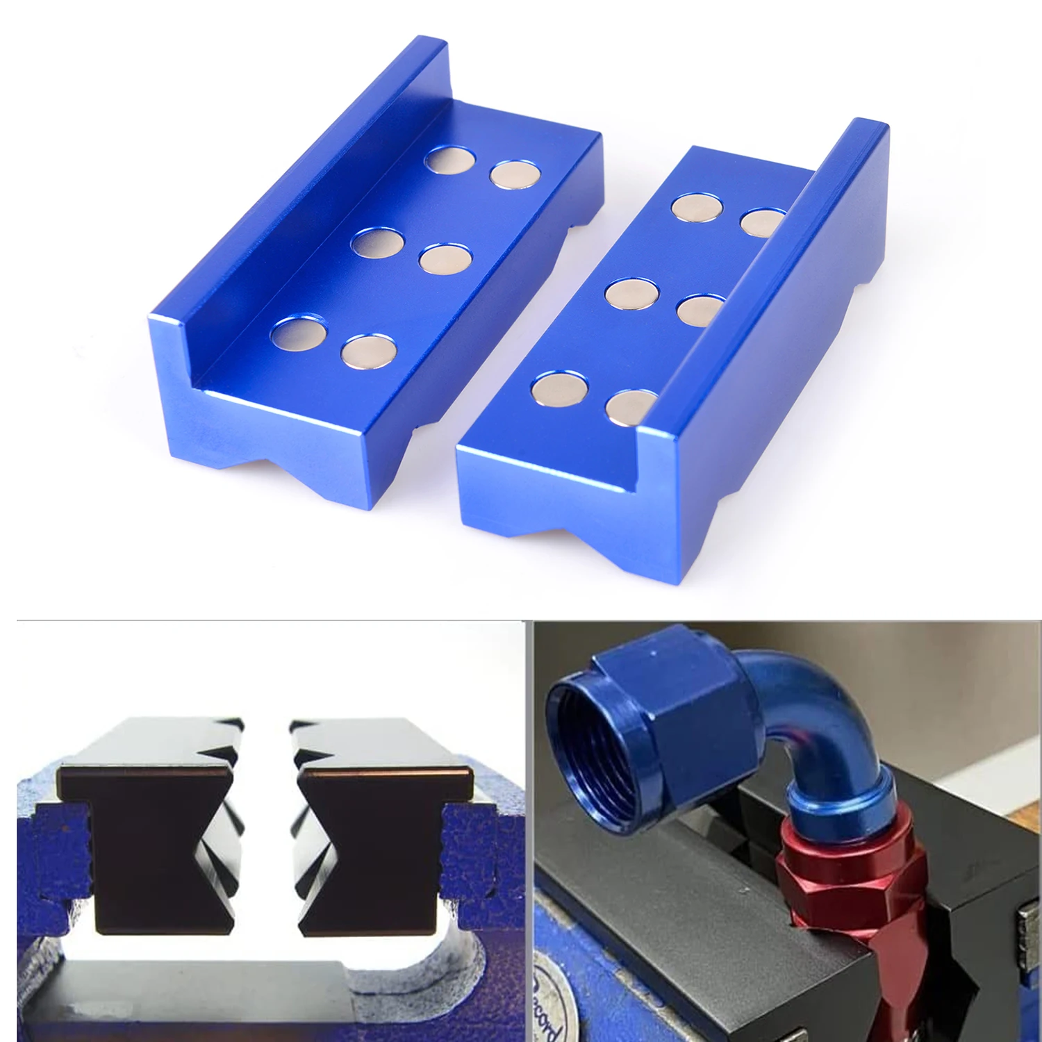 

Aluminum line separator Vise Jaw Protective Inserts Magnetized For AN Fittings With Strong Magnetic