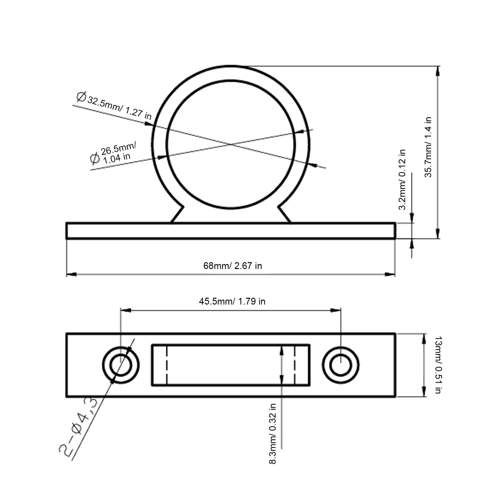 RV Shower Hose Guide Ring Mounting Screws Included 2.68x0.51x1.41in Shower Hose Ring for Marine Boats White RV Shower Hose