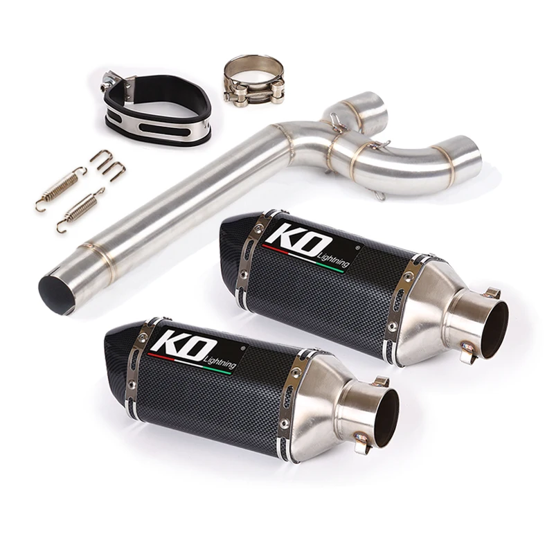 Motorcycle Exhaust System Middle Connection Link Pipe Slip On Muffler Escape With DB Killer For Yamaha FZ6 FZ6N FZ6S 2004-2011