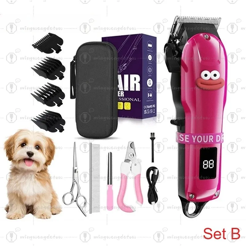 Professional Dog Hair Clipper Pet Hair Cutting Machine Dogs Cat Kitten Hairstyles Trimmer Machines Cats Pets Puppy Fur Grooming