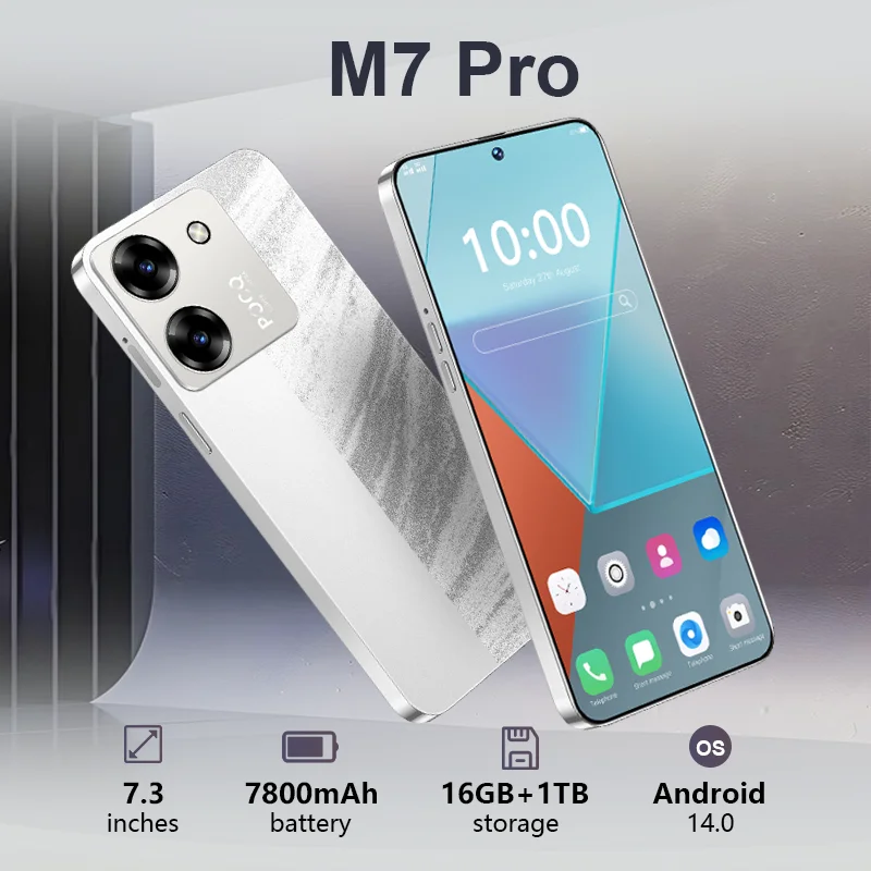 2026 New Global Version For M7 Pro Mobile Phones 7.3" HD Standby 108M Original Intelligent System 7800mAh WiFi Dual Card