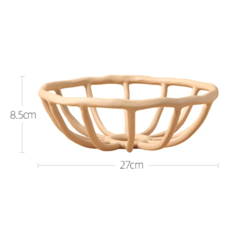 Nampan Buah Berongga Resin Nordic Singkat Piring Buah Berongga Piring Desktop Ruang Tamu Mangkuk Makanan Ringan Dekorasi Kafe Toko Kerajinan Tahan Lama