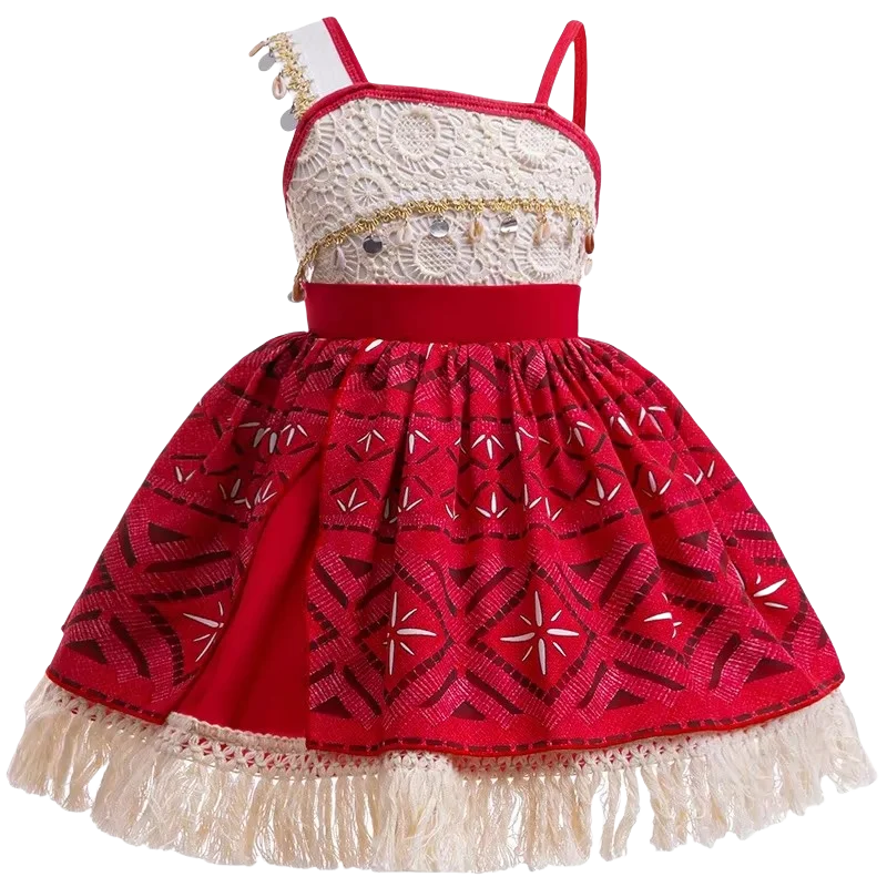 2024 New Movie Moana 2 Dress Girls Halloween Party Adventure Costume Girl Princess Fancy Clothes Children Vaiana Outfit Muababy