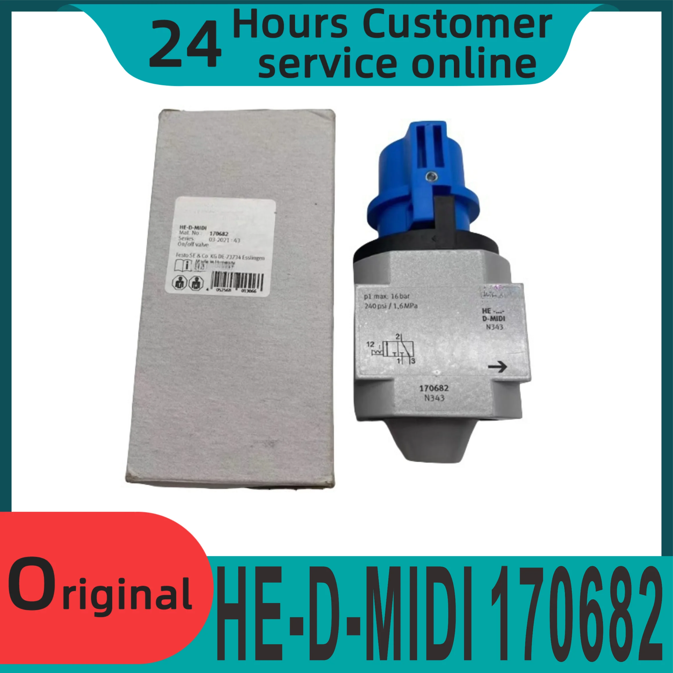 

Новый оригинальный двухпозиционный трехходовой клапан переключателя источника воздуха MIDI HE-D-MIDI 170682