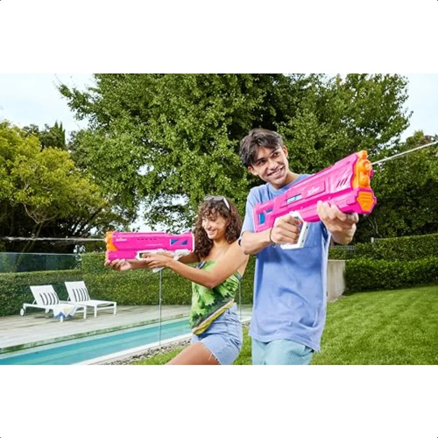 XSHOT Water Hydra Pulse Motor Soakers Piel Rosa de ZURU Motorizado Water Blaster Relleno con Agua en solo 1 Segundo con Rechar