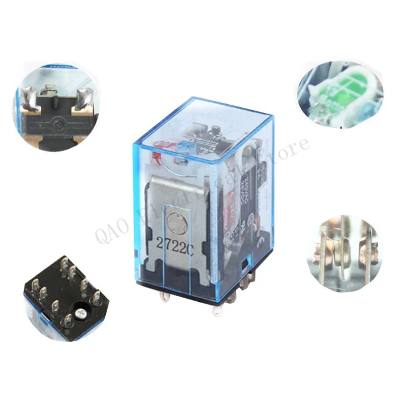 MY2P HH52P MY2NJ Relay Coil General DPDT Micro Mini Electromagnetic Relay Switch  LED DC 12V 24V 36V 48V 110V 220V