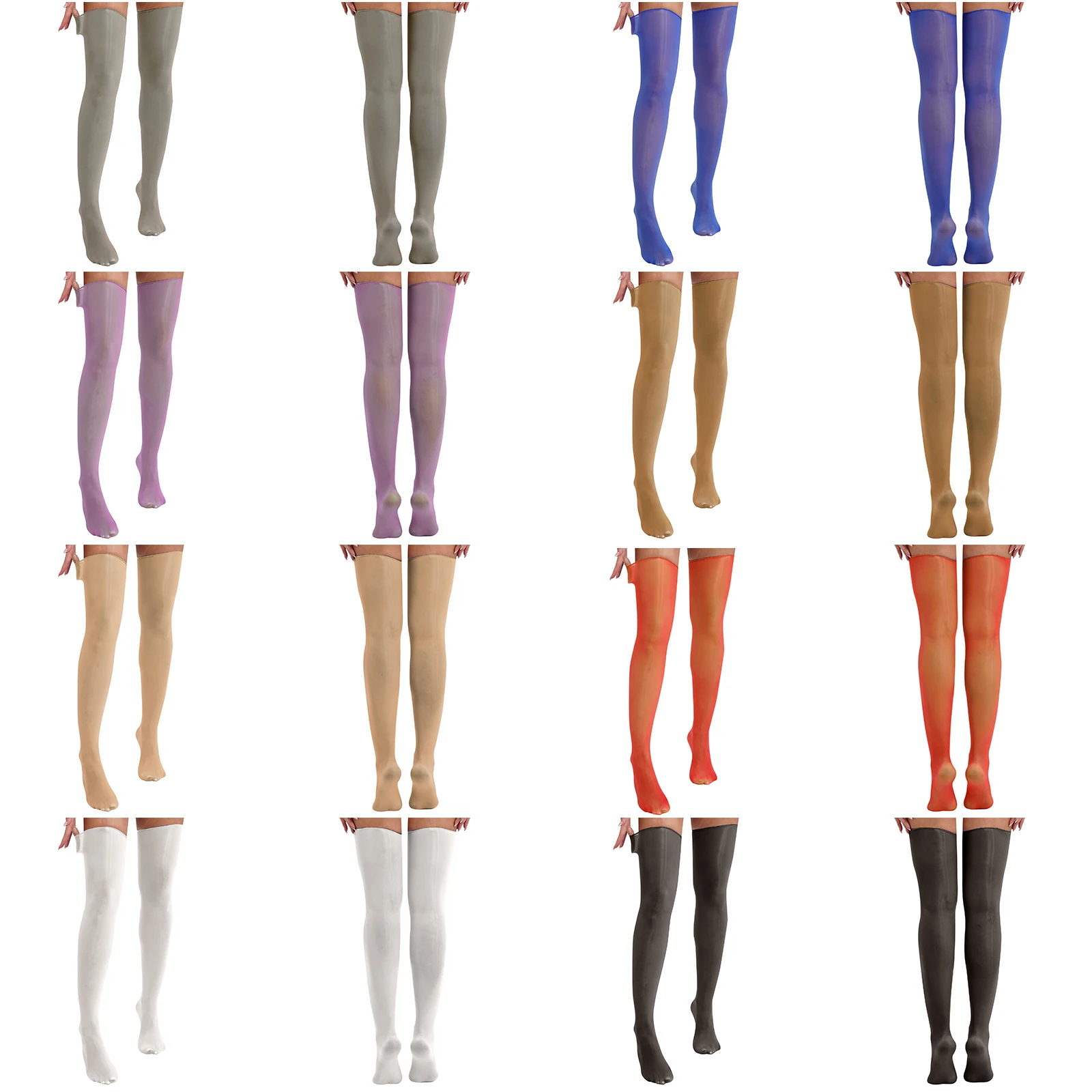 Sexy Soild Color Long Socks Women Silky Glossy Thigh High Stockings Over The Knee Stockings Lolita Ladies Girls Warm Knee Socks